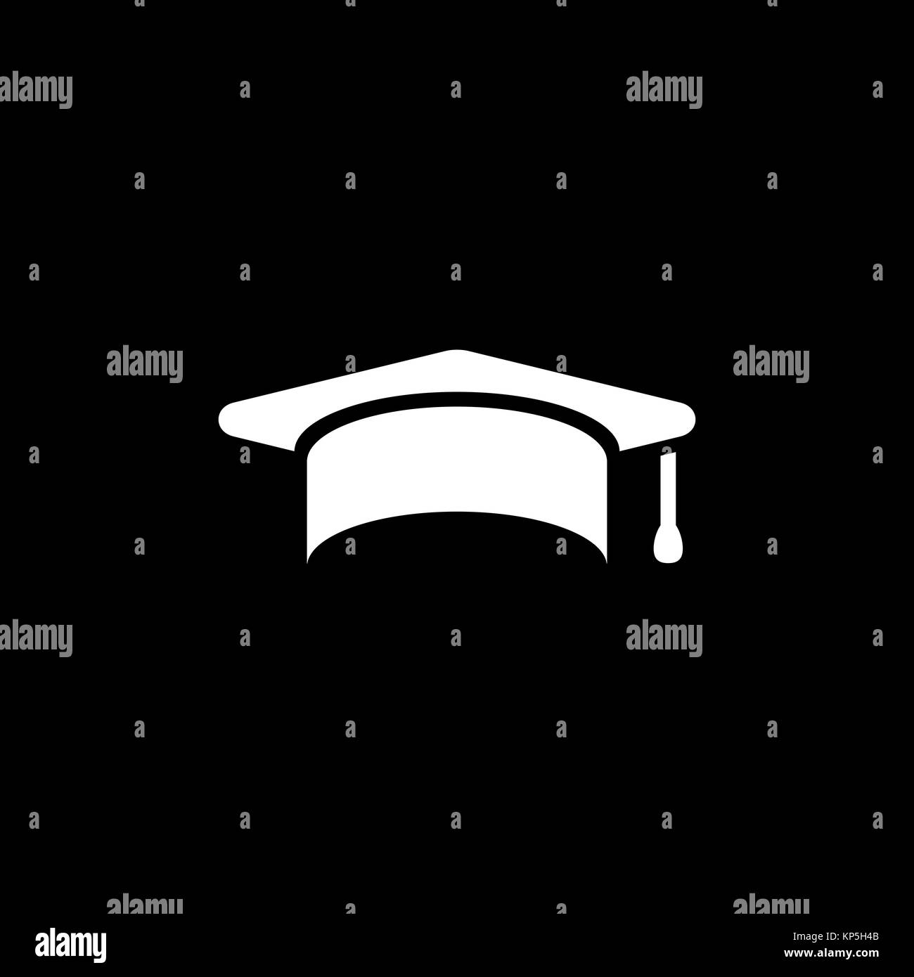 L'éducation, l'obtention du diplôme cap/hat simple icône vector illustration. Illustration de Vecteur