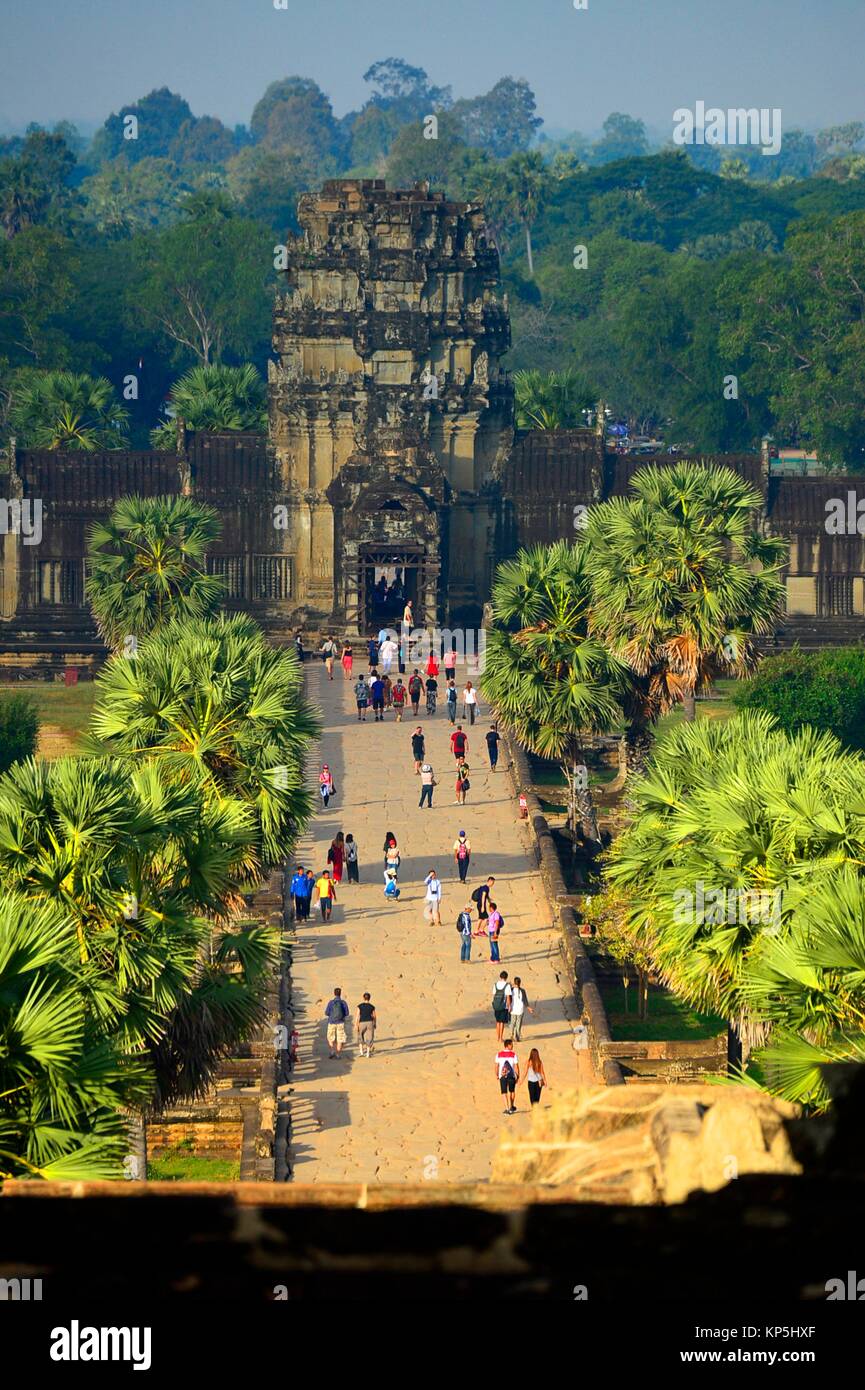 Temple d'Angkor Wat, Cambodge, Indochine, Asie du sud-est Asie,. Banque D'Images