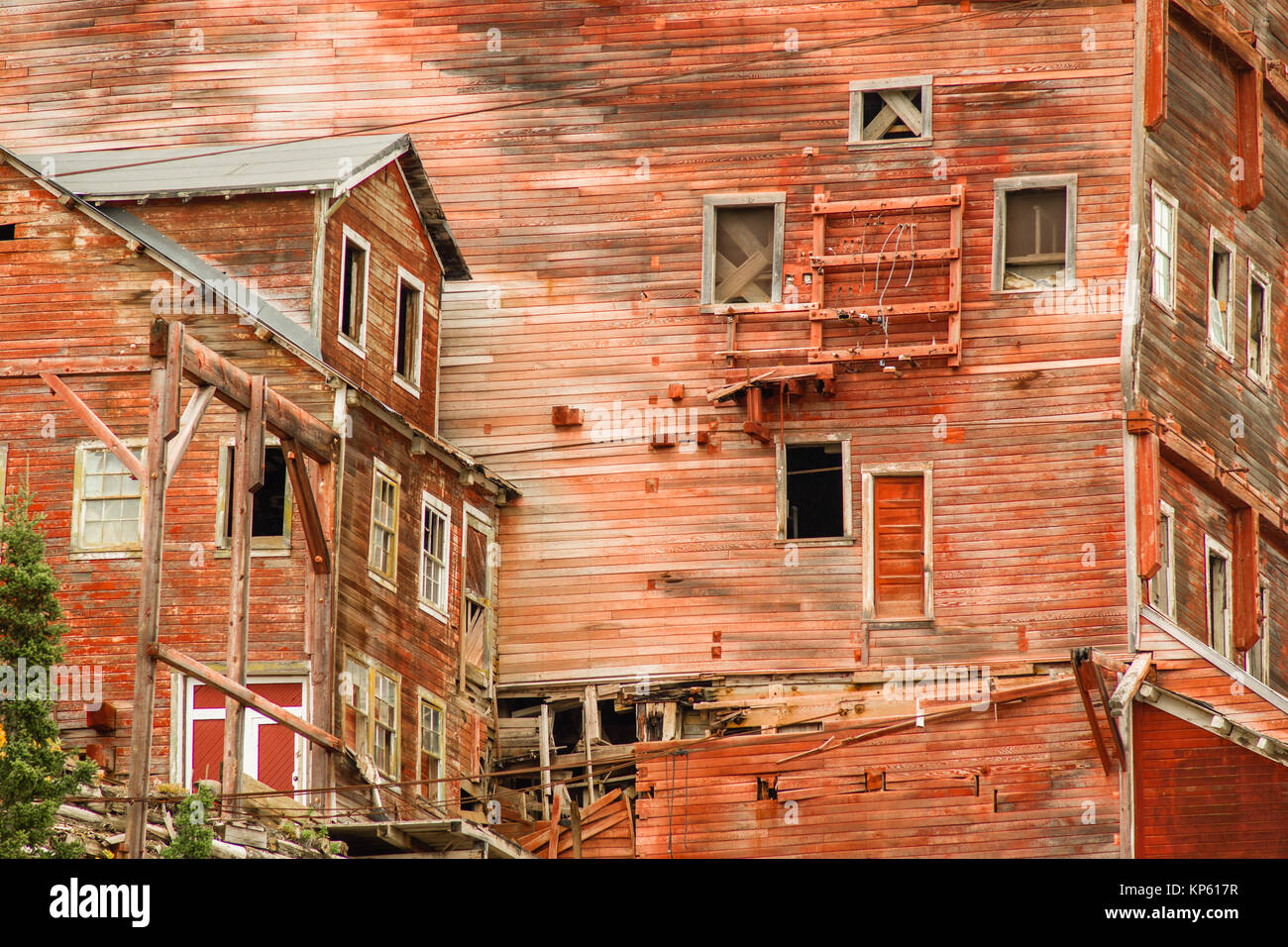 Wrangell St Elias Kennecott Concentration Mines Mill Alaska Wilds Banque D'Images