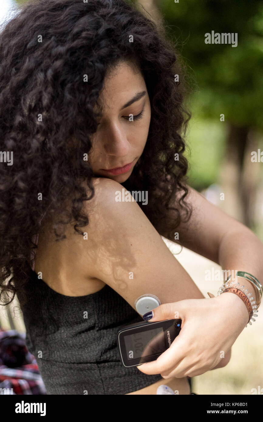 Femme DIABÉTIQUE Banque D'Images