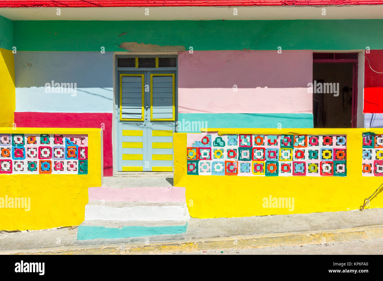 Maison colorée | Isla Mujeres | Mexique Banque D'Images