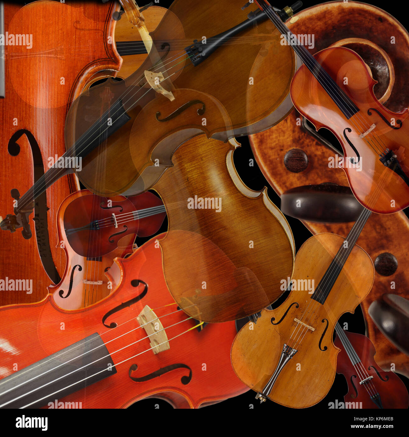 Montage d'instruments de musique à cordes Banque D'Images