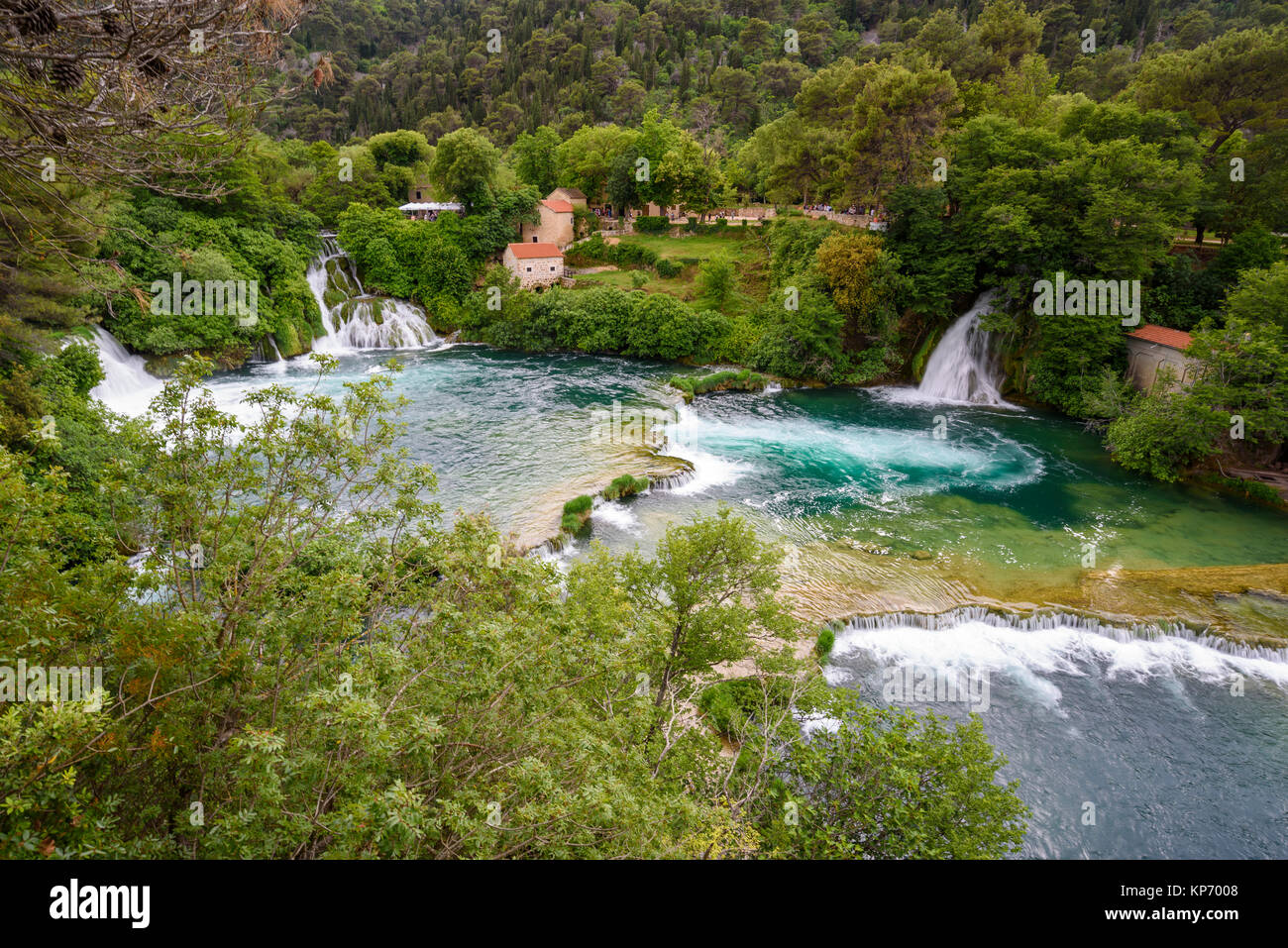 Skradinski Buk, cascades, le Parc National de Krka, Croatie Banque D'Images