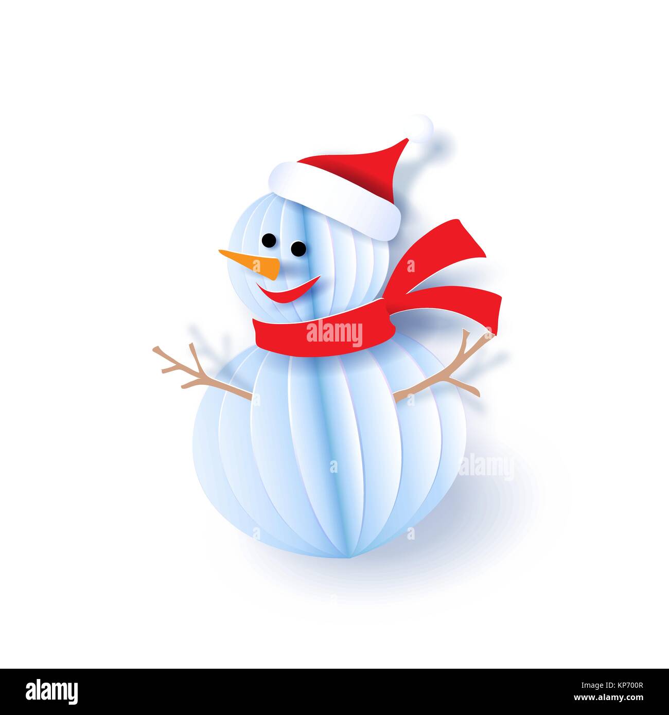Coupe papier de couleur et de l'artisanat design Snowman Illustration de Vecteur