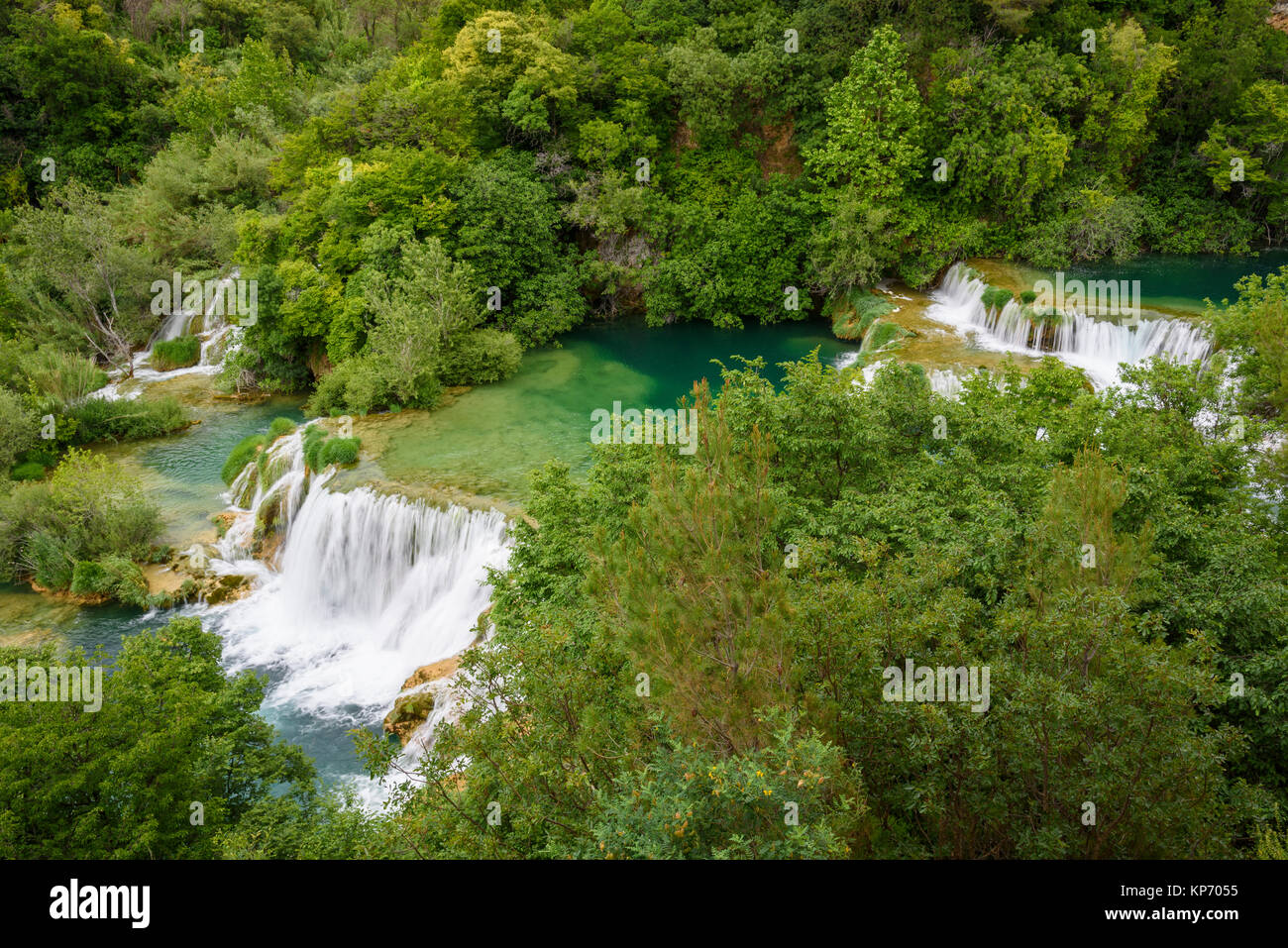 Skradinski Buk, cascades, le Parc National de Krka, Croatie Banque D'Images