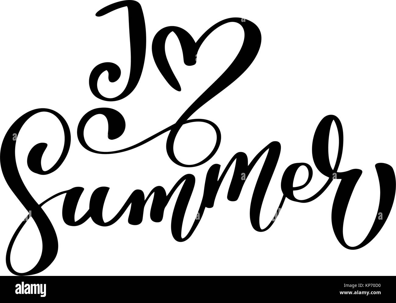 J'aime l'été dessinés à la main, texte calligraphie manuscrite lettrage design, illustration vectorielle, devis pour concevoir des cartes de vœux, invitations, de tatouage, de superpositions de photos, t-shirt, impression flyer, affiches Illustration de Vecteur