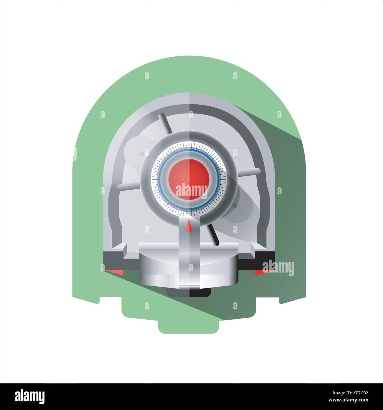 Pompe à rouleaux la part de cœur poumon artificiel utilisé pour pomper le sang dans la circulation générale, habituellement par un oxygénateur à membrane et d'autres r Illustration de Vecteur