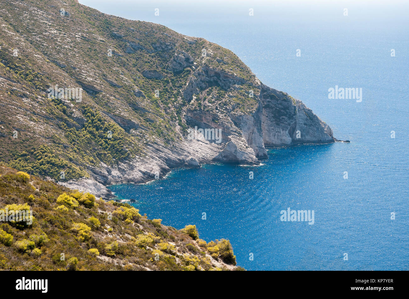 La falaise de l'île de Zakynthos Banque D'Images