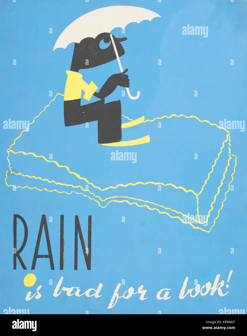 Message d'un garçon tenant un parapluie sur un livre ouvert alors qu'il est  assis sur elle Photo Stock - Alamy