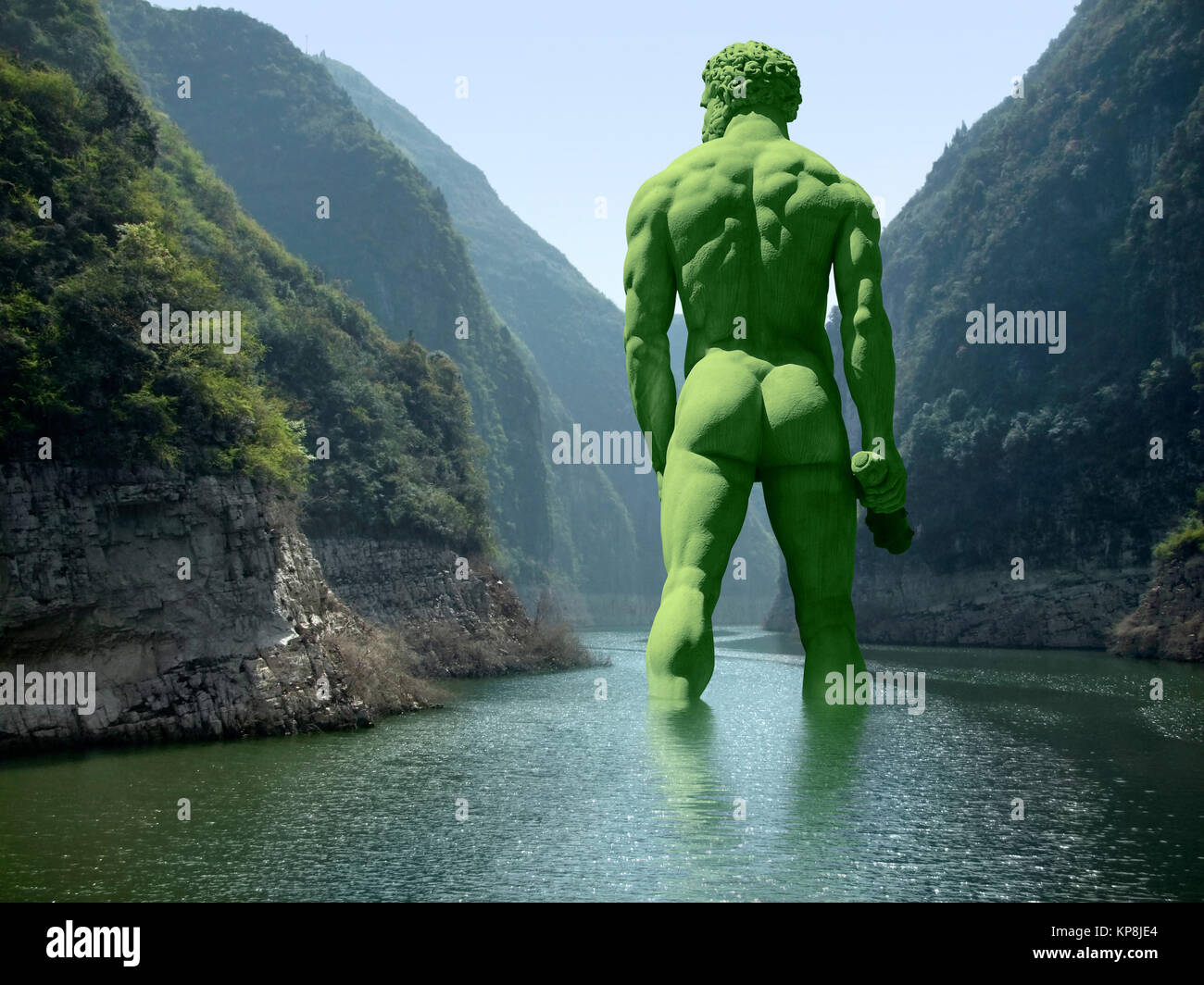 Rivière avec géant vert Banque D'Images