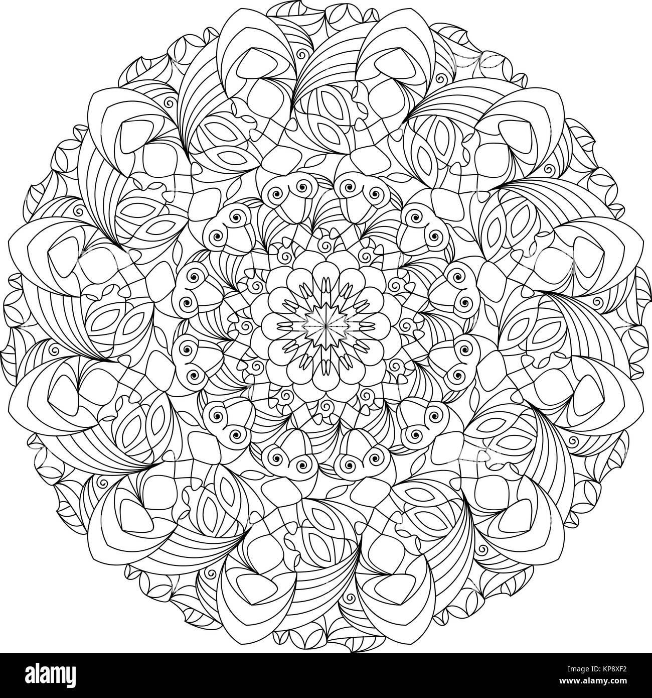 Mandala, modèle de livre de peinture pour adultes, aide à la méditation, venez vous reposer Banque D'Images