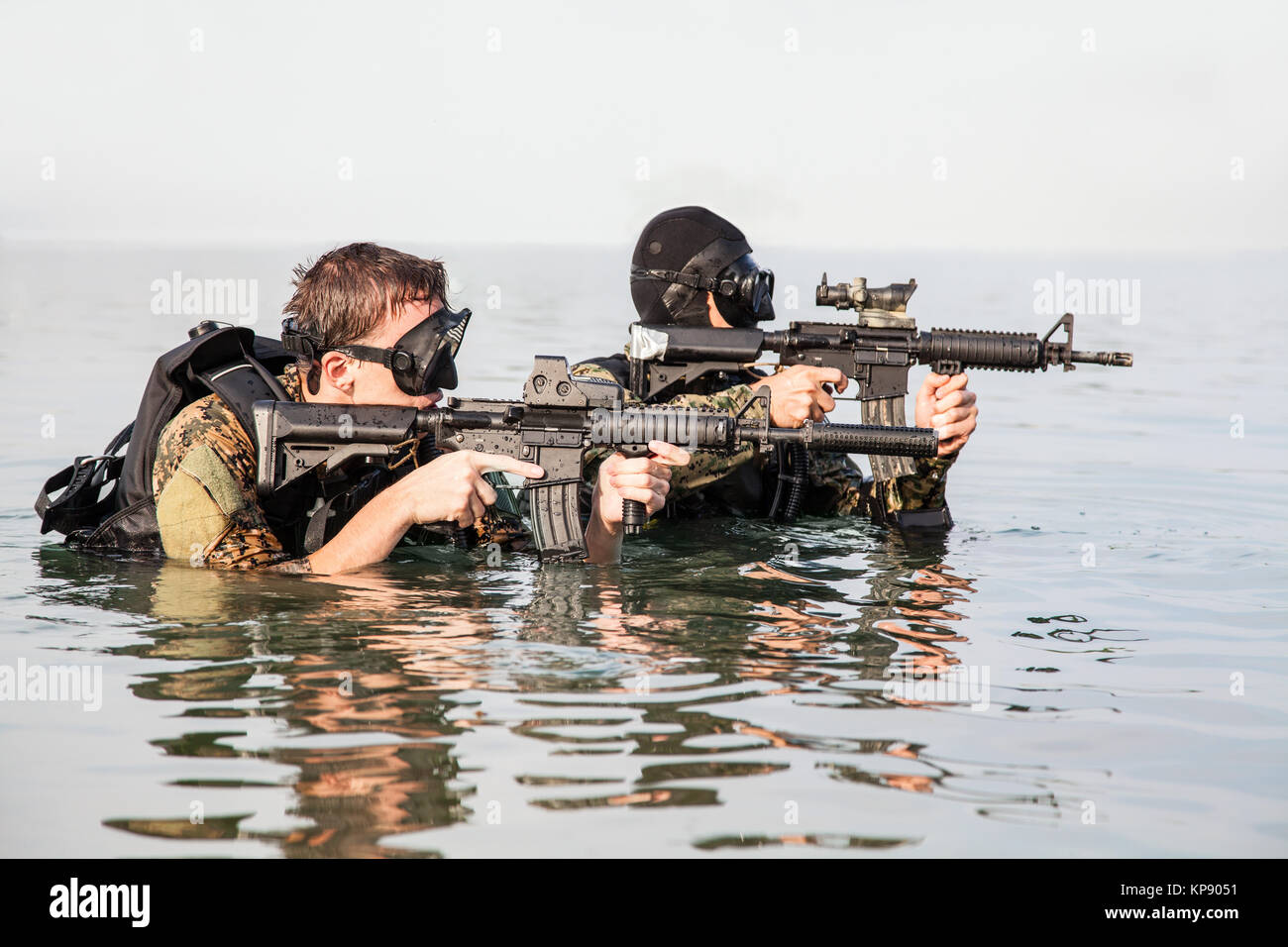 Plongeurs de Navy SEAL Banque D'Images