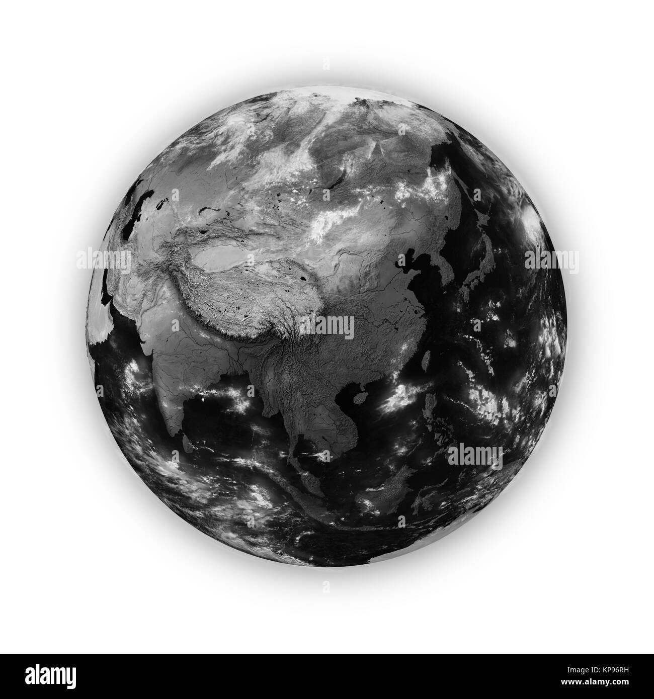 Asie du sud-est sur la planète terre sombre Banque D'Images