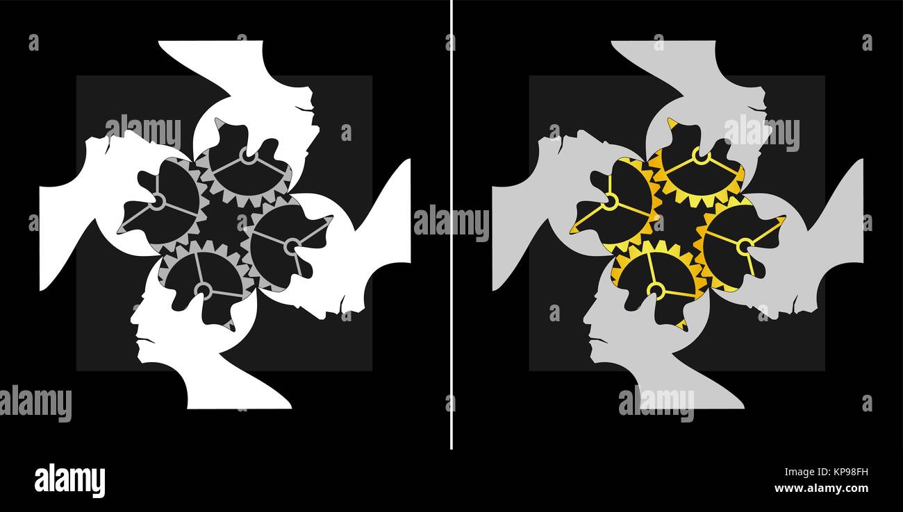 Résumé de l'intelligence collective logo team work Illustration de Vecteur
