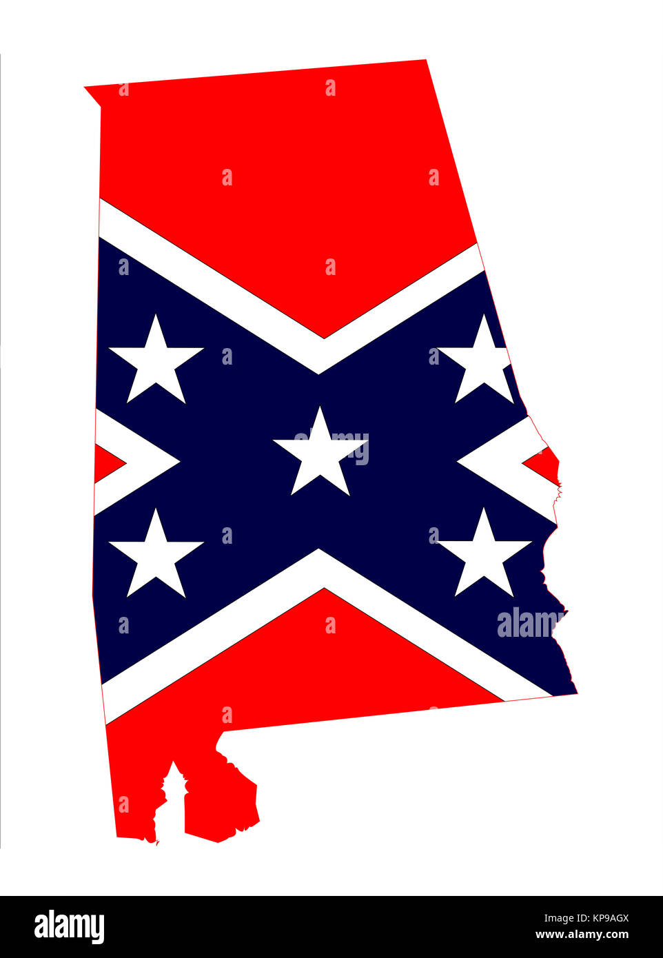 Alabama State avec drapeau confédéré Banque D'Images