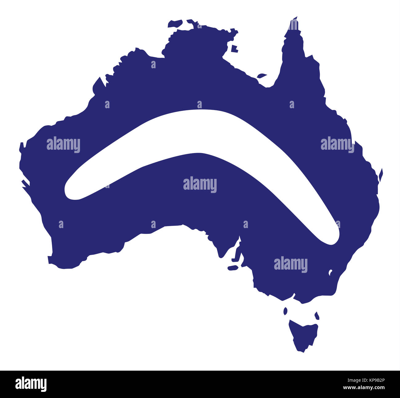 L'Australie d'ossature avec Boomerang Banque D'Images