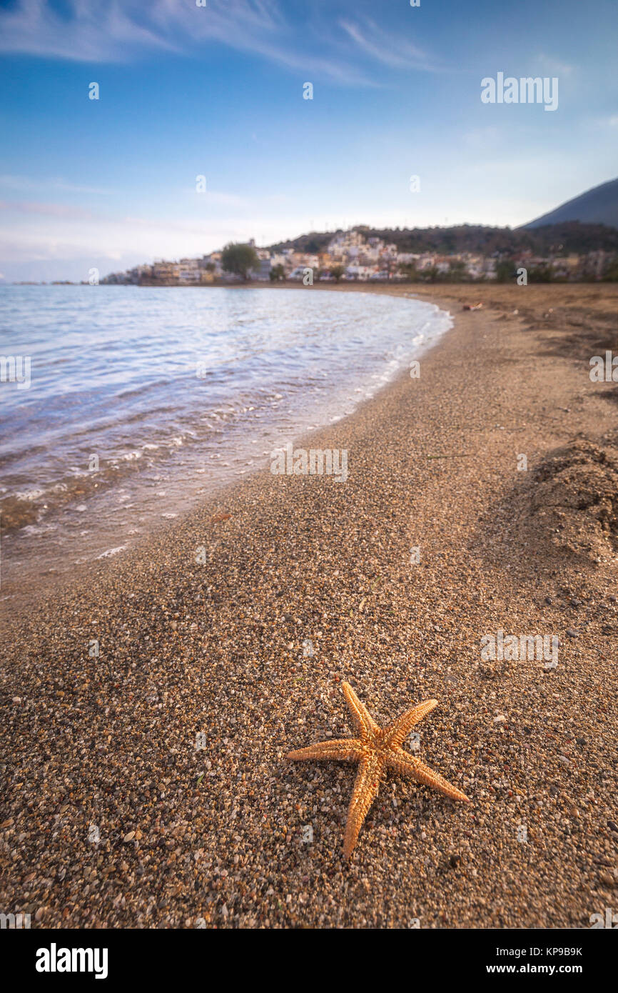 Plage d'Elounta, île de Crète, Grèce. Banque D'Images