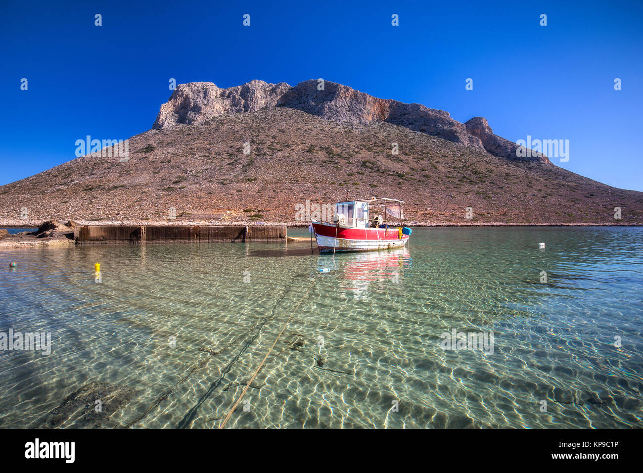 La plage de Stavros, Chania, Crète, Grèce. Banque D'Images