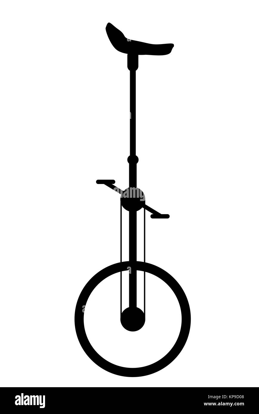 SIlhouette isolée monocycle Banque D'Images