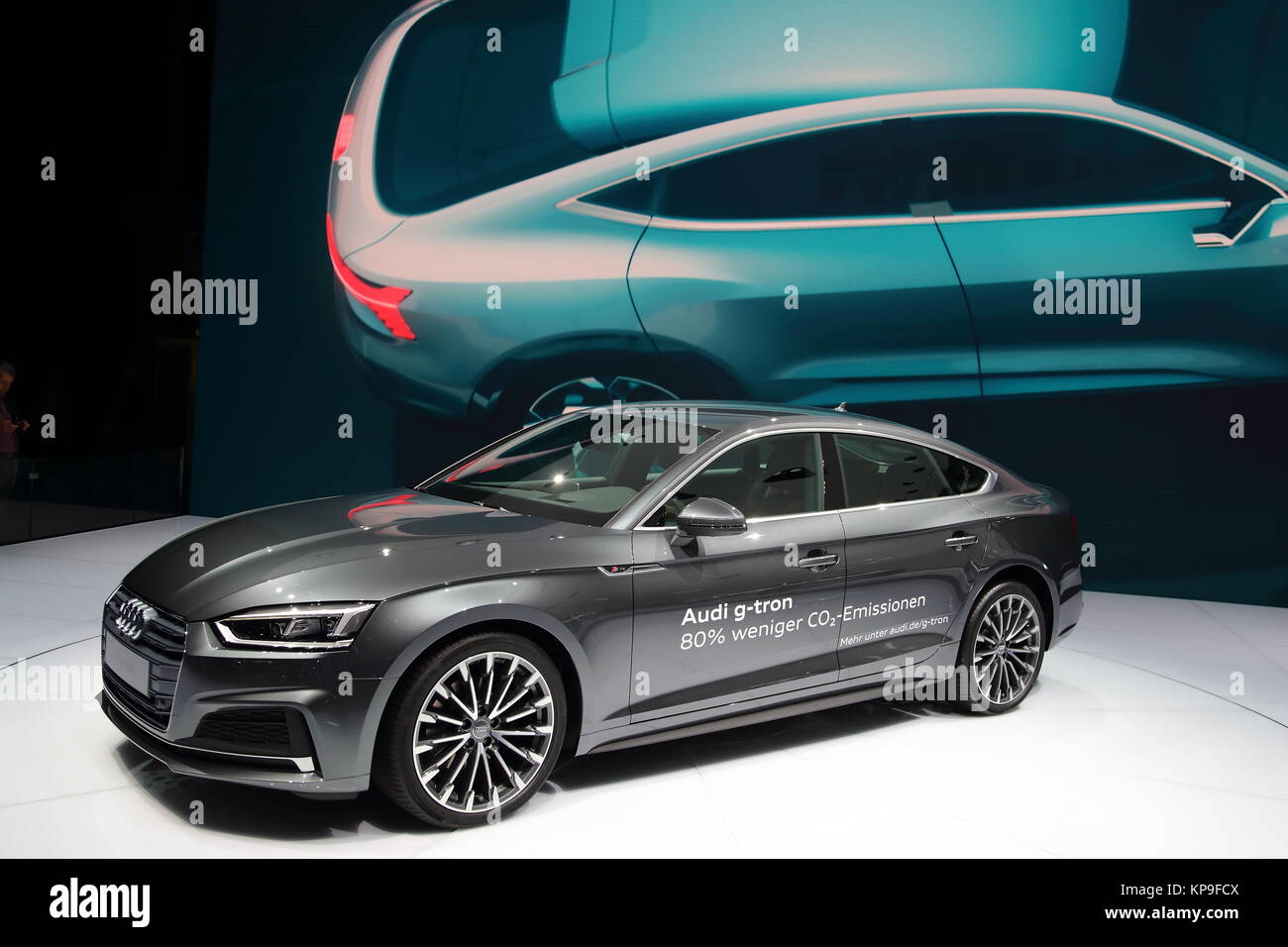 Fonctionnant à l'essence de l'Audi A5 de rechange au Frankfurt International Motor Show 2017, Allemagne Banque D'Images