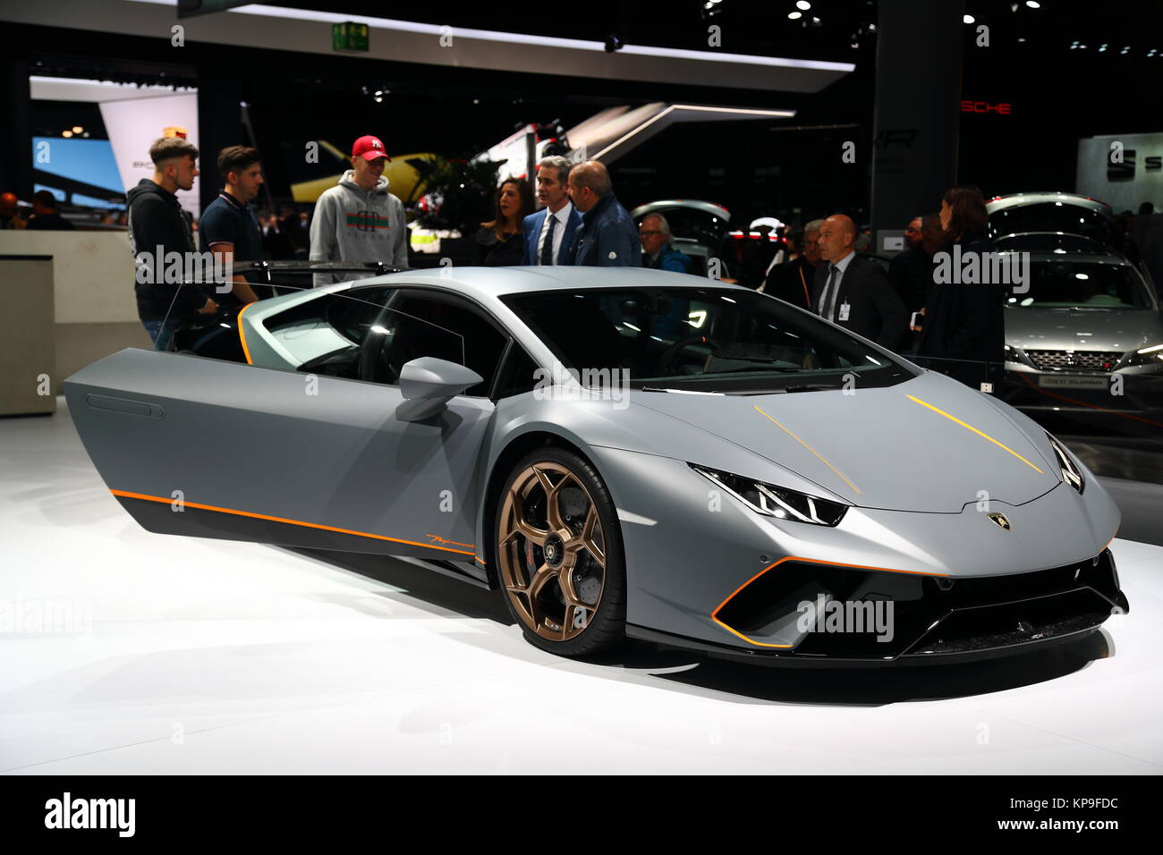 Ouragan Lamborghini performante au Frankfurt International Motor Show 2017, Allemagne Banque D'Images