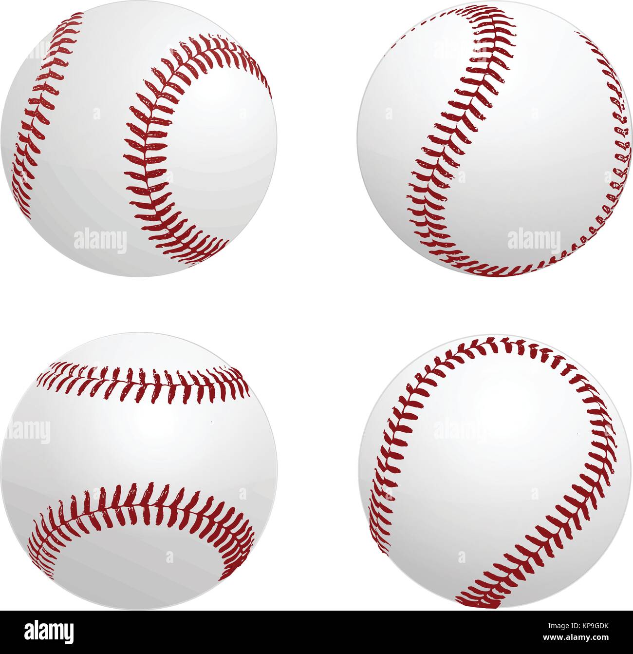 Balle de baseball,quatre vues - vector illustration Illustration de Vecteur
