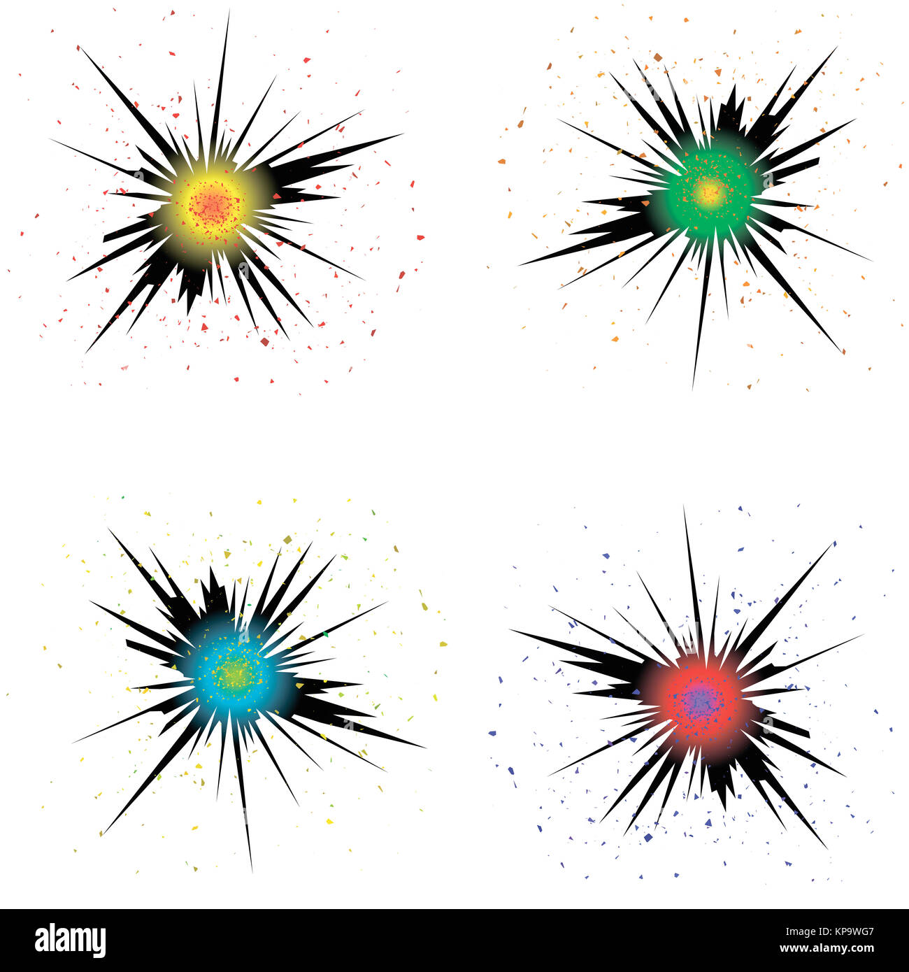 Effet d'Explosion Cartoon avec des particules Banque D'Images