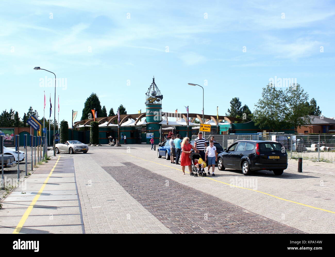 Entrée de Dolfinarium Harderwijk, un parc de mammifères marins à Harderwijk, Pays-Bas - le plus grand parc du genre en Europe. Banque D'Images