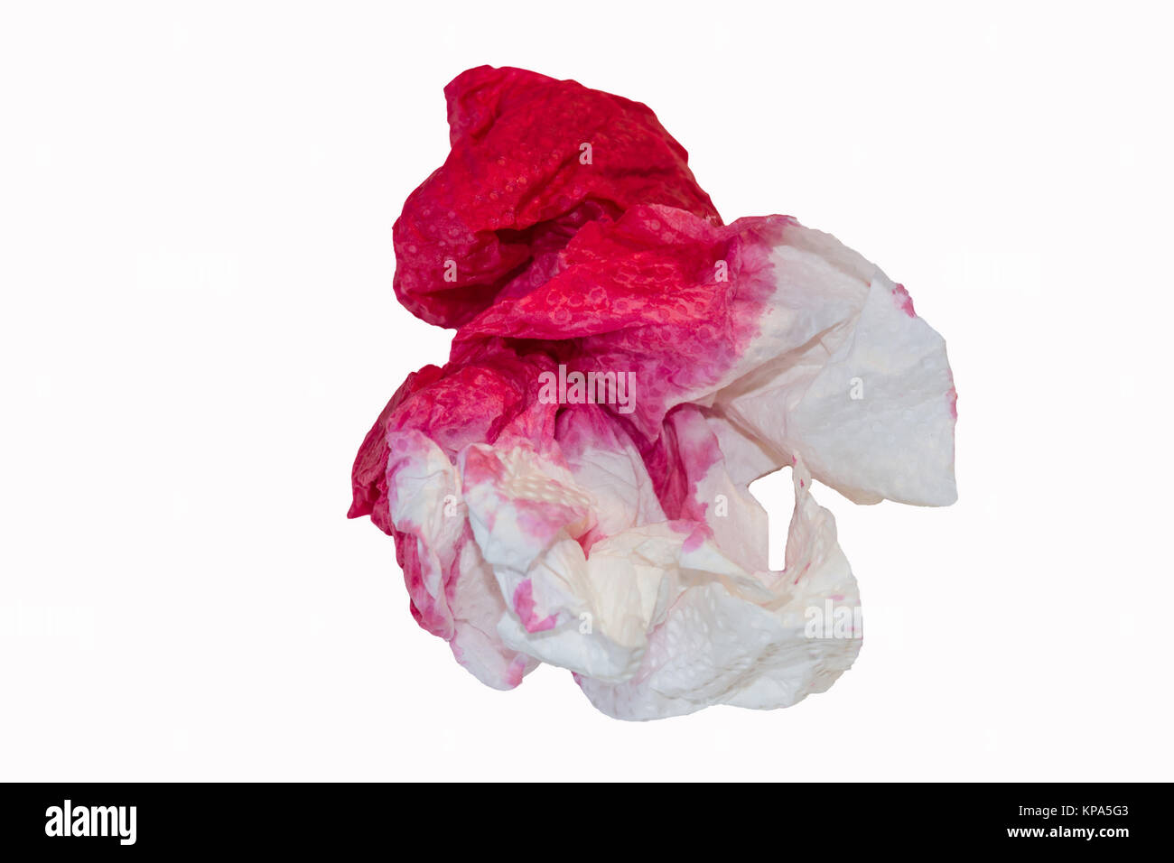 Le mouchoir en papier avec des taches de sang Photo Stock - Alamy