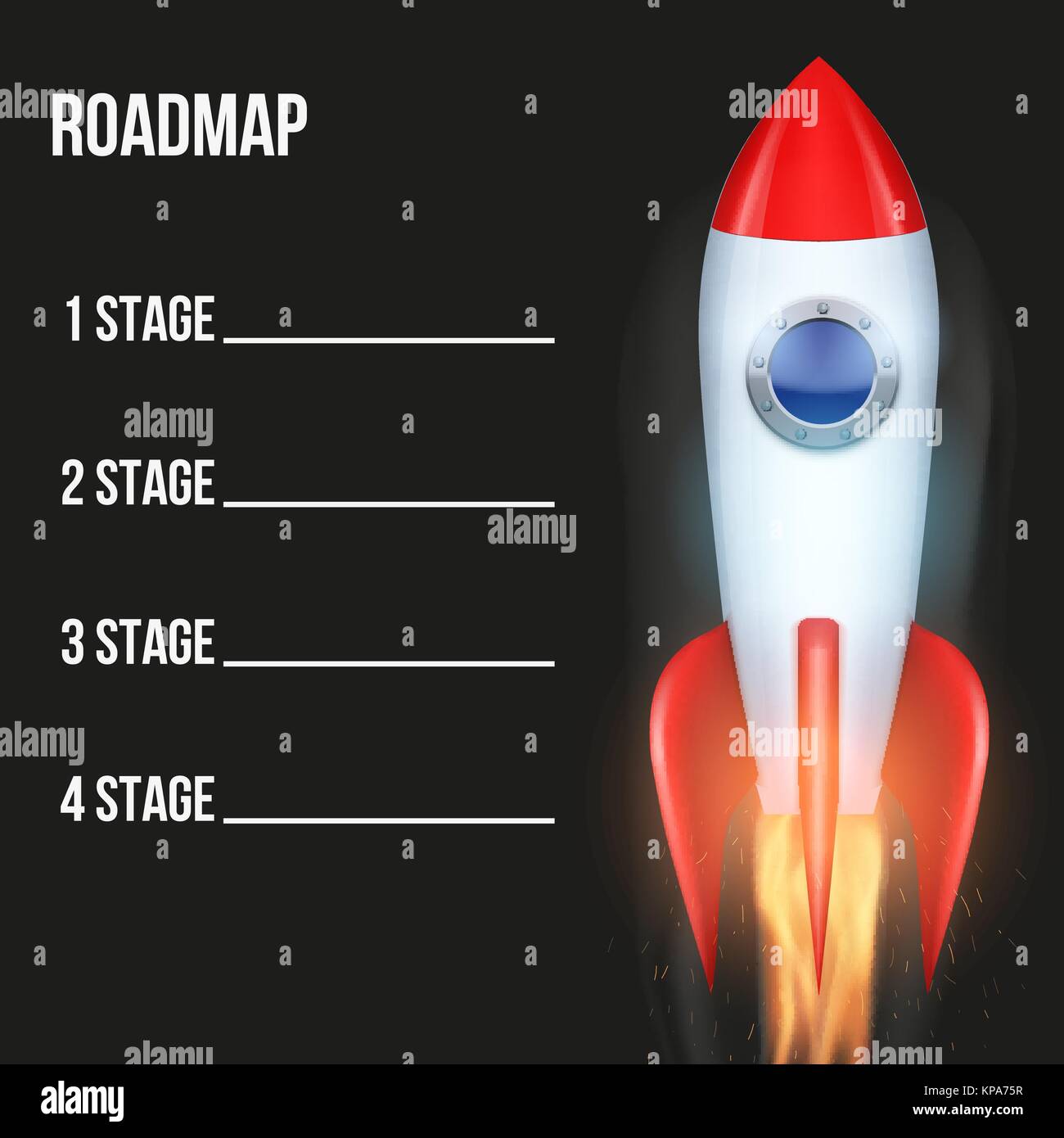 Business concept de timeline roadmap avec rocket Illustration de Vecteur