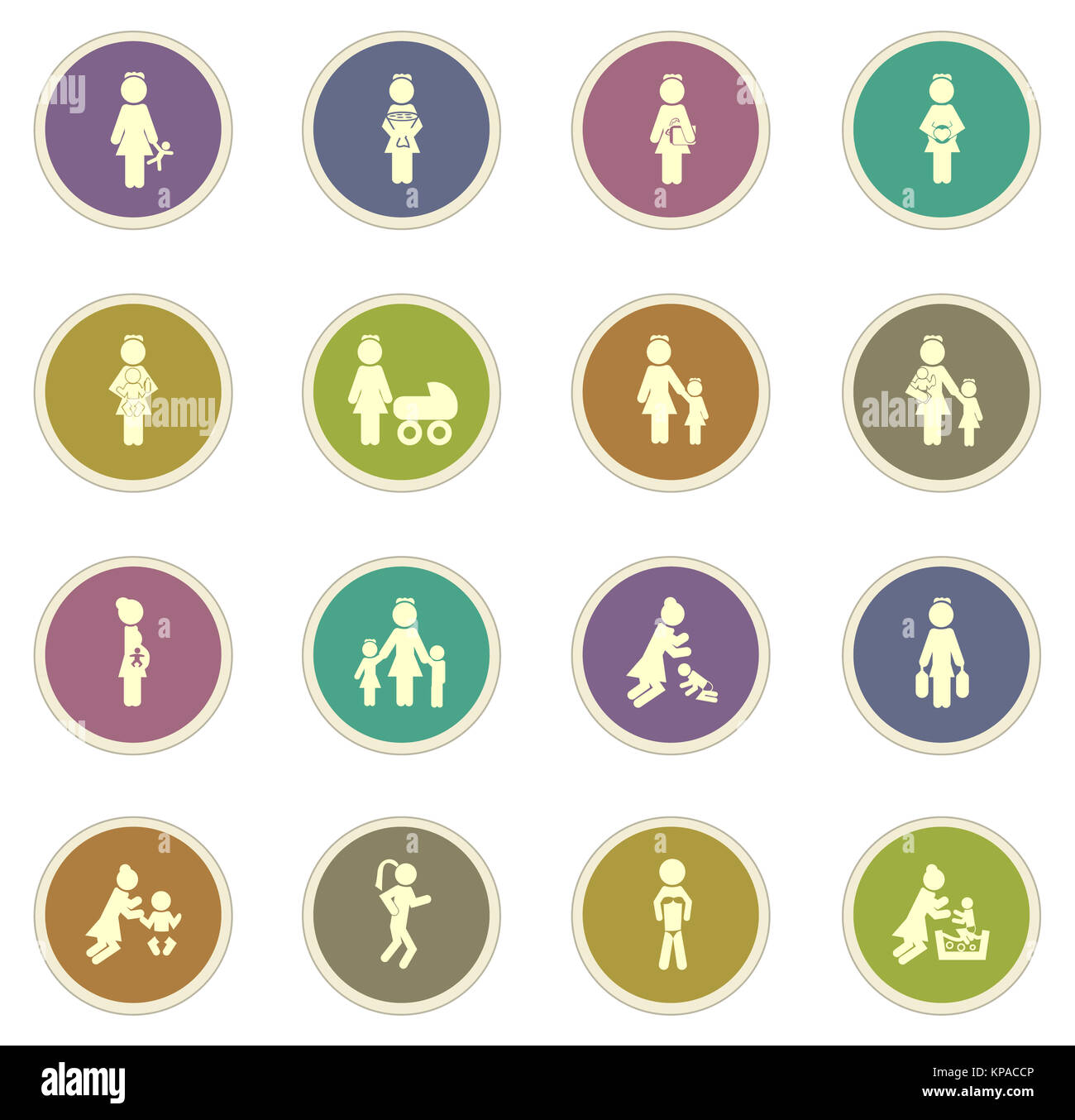 Famille icons set Banque D'Images