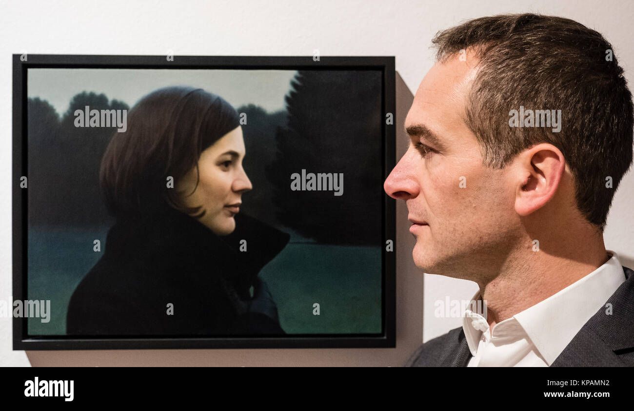 Edinburgh, Ecosse, Royaume-Uni. 14 Décembre, 2017. Artiste Thomas Ehretsmann et sa peinture Double portrait à la BP Portrait Award 2017exposition qui s'ouvre à la Scottish National Portrait Gallery le 16 décembre 2017. Credit : Iain Masterton/Alamy Live News Banque D'Images