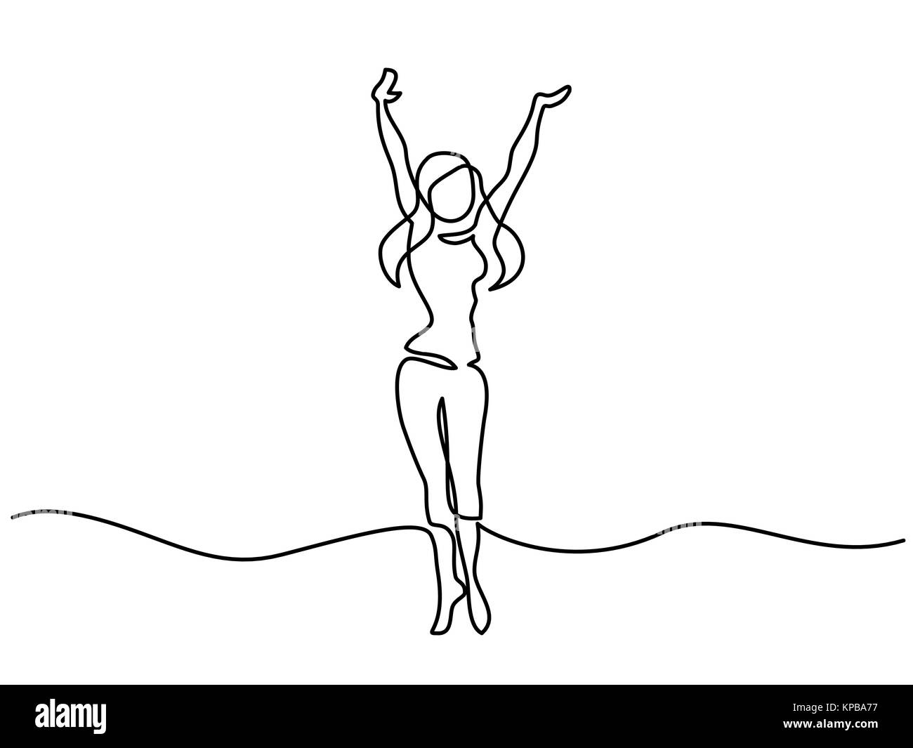 Happy woman dance Illustration de Vecteur