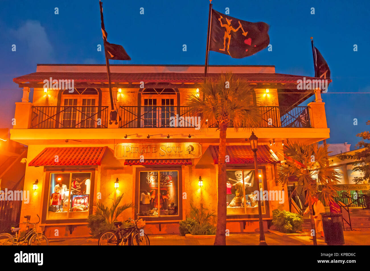 Pirate Soul Museum exterior de nuit, Key West, Floride Banque D'Images