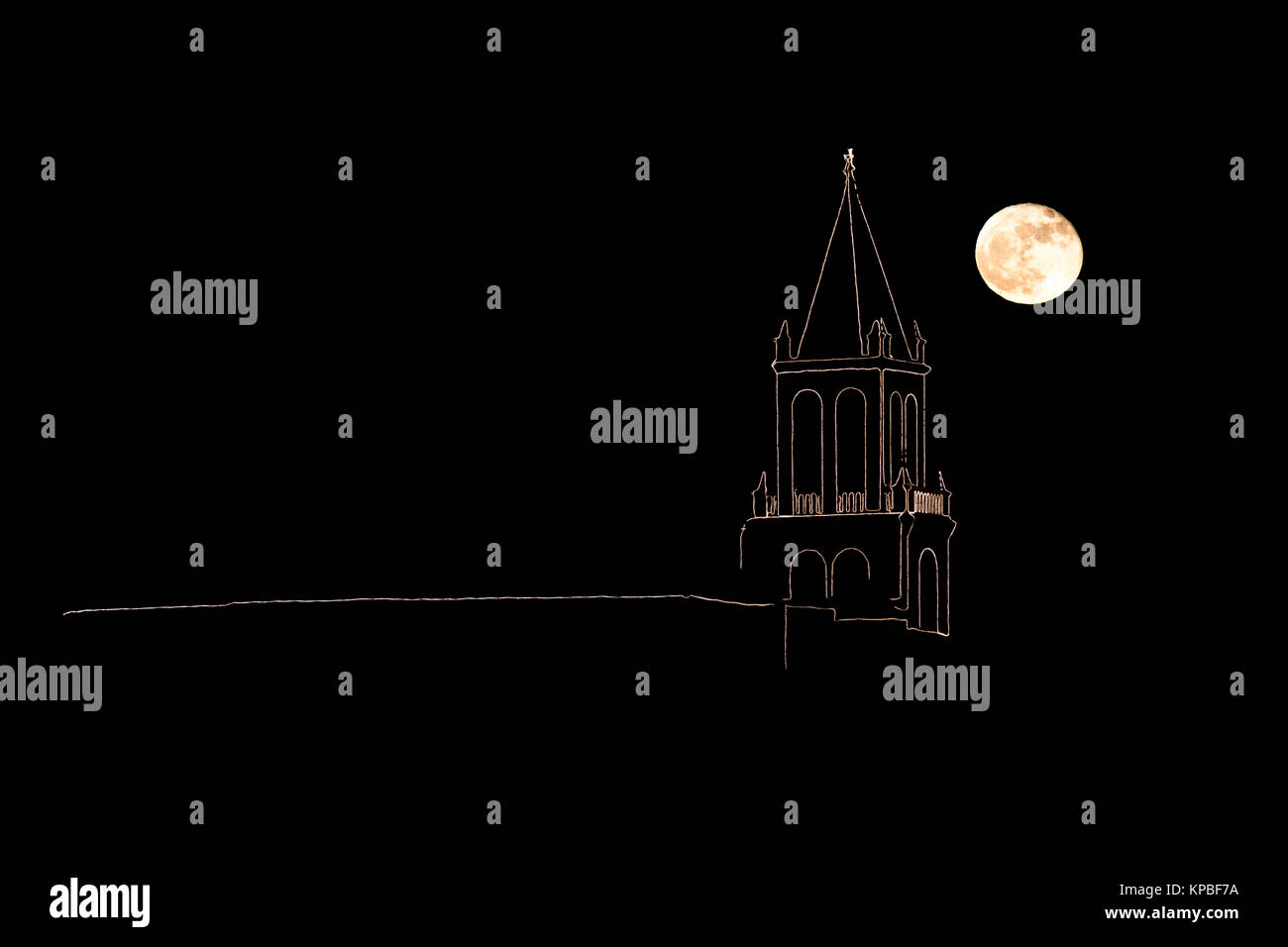 Nuit sur la Costa Brava,ville de Palamos (Espagne) Banque D'Images