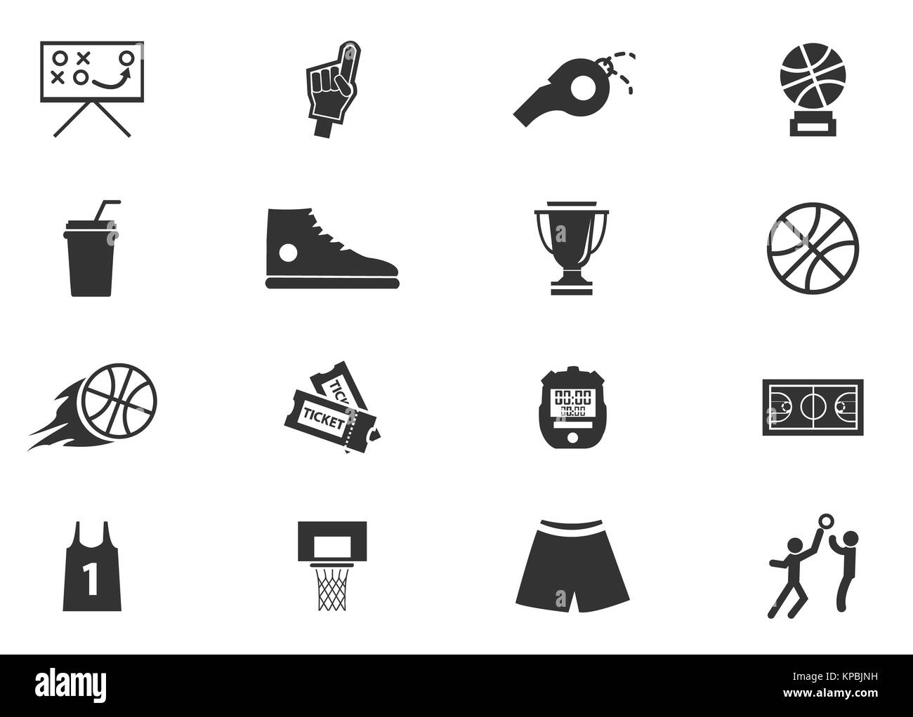 Basket-ball Icon Set Banque D'Images