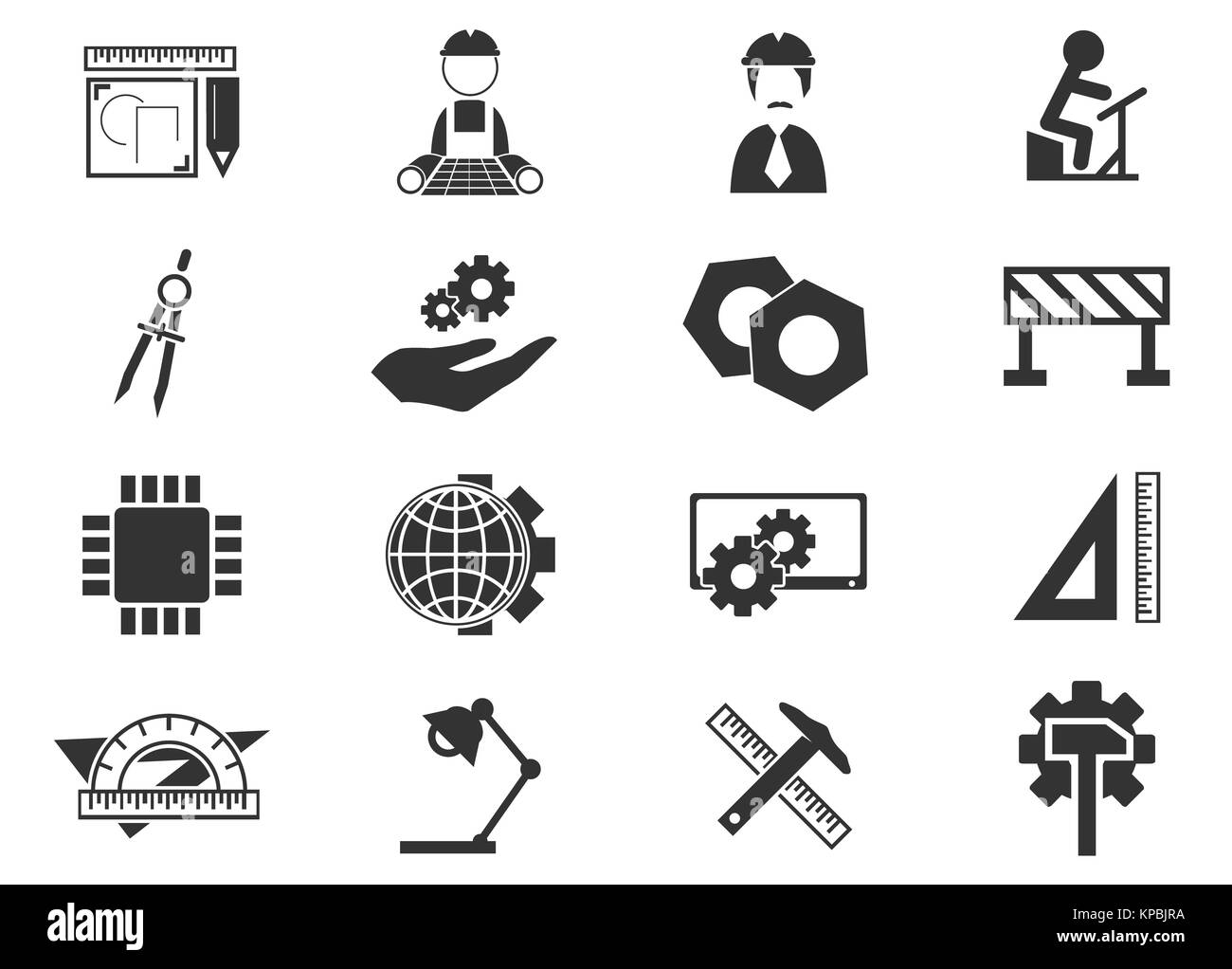 Engineering icons set Banque D'Images