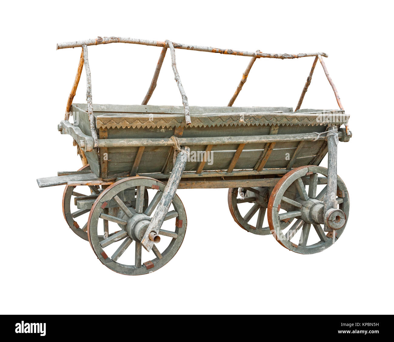 Vieux chariot en bois Banque d'images détourées Alamy