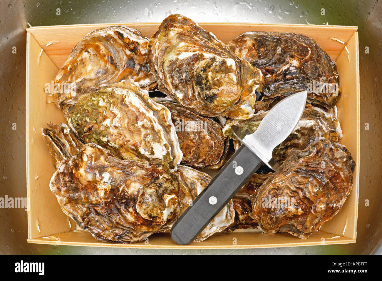 Écailler les huîtres et Photo Stock - Alamy