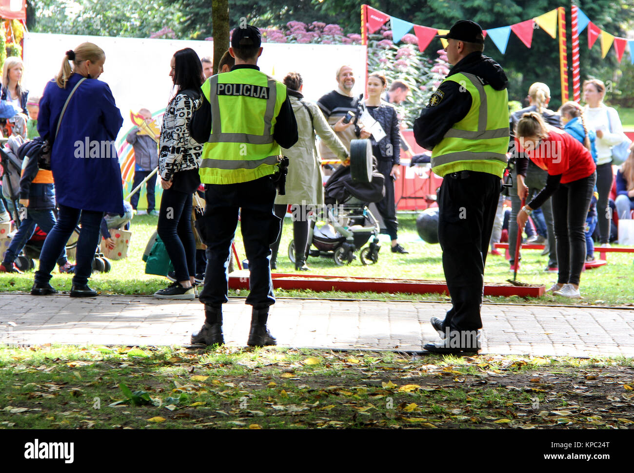 La Police municipale de Riga en Lettonie le parc photo prise en septembre 9, 2017. Banque D'Images