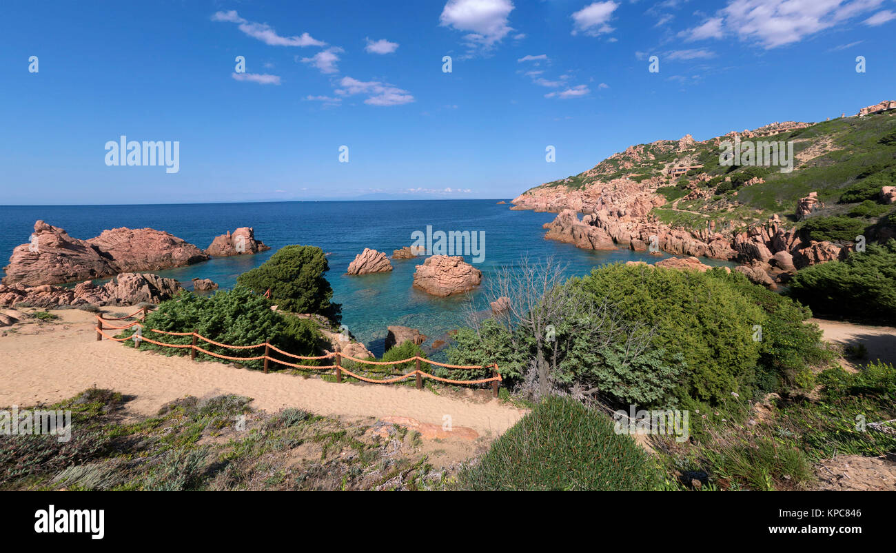 Les roches de porphyre, côte paysage à Costa Paradiso, Sardaigne, Italie, Méditerranée, Europe Banque D'Images