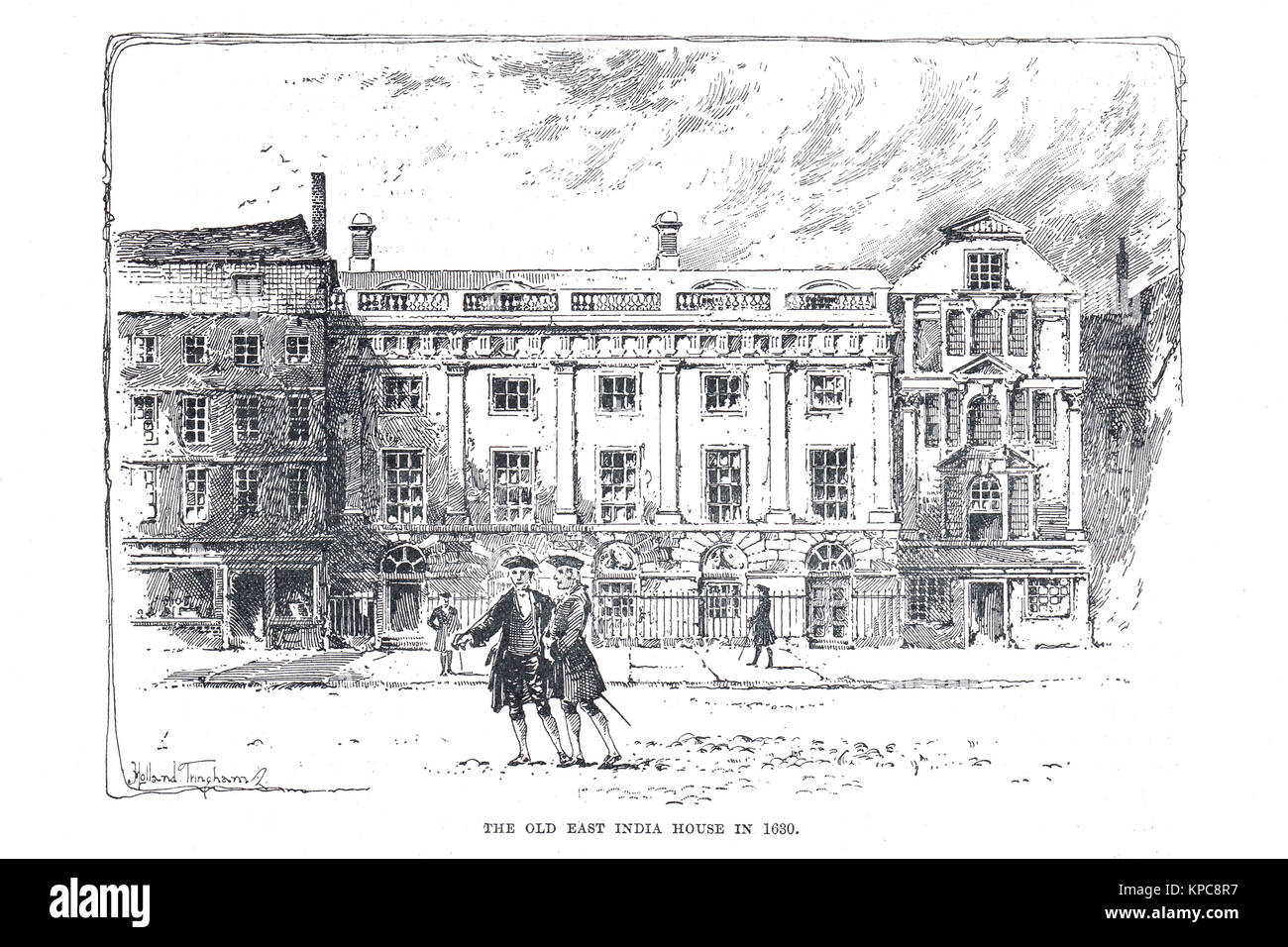 L'ancien East India House, Londres en 1630 Banque D'Images
