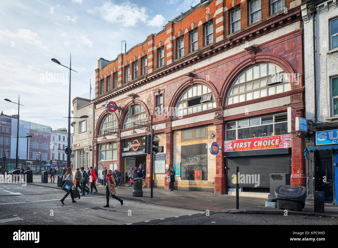 La station de métro Camden Town Londres vue de Kentish Town Road Banque D'Images