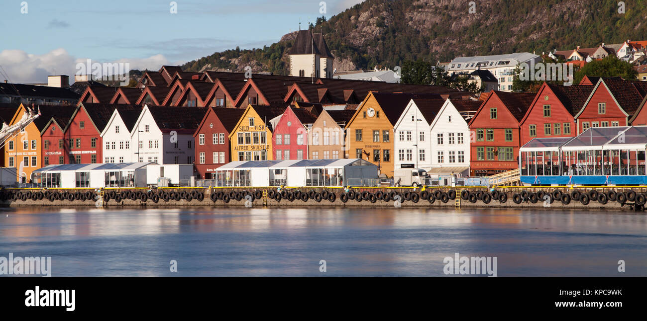 Panorama de Bryggen, Bergen, Norvège. Banque D'Images