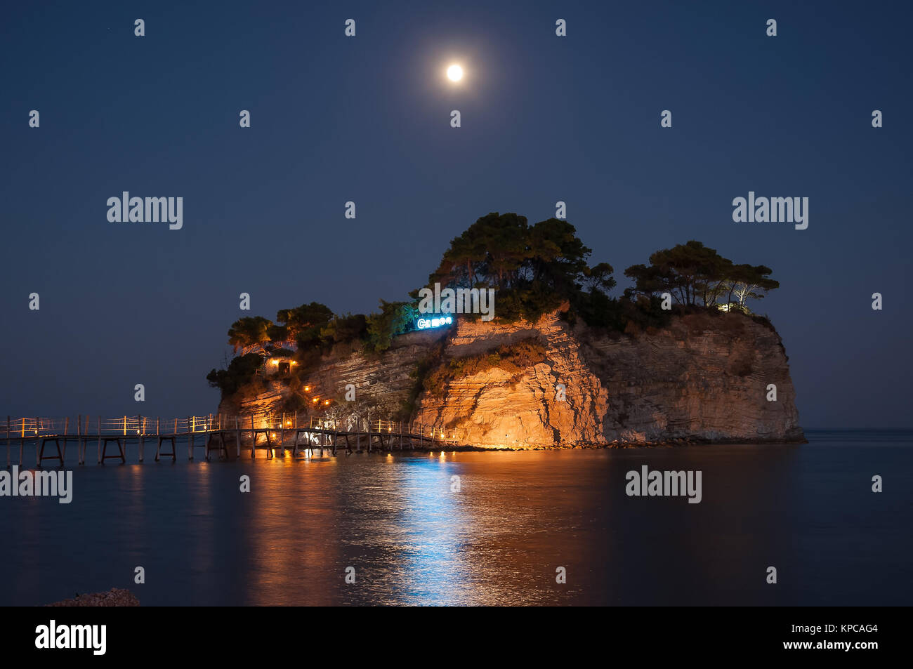 Nuit à l'île de cameo, zakynhtos,Grèce Banque D'Images