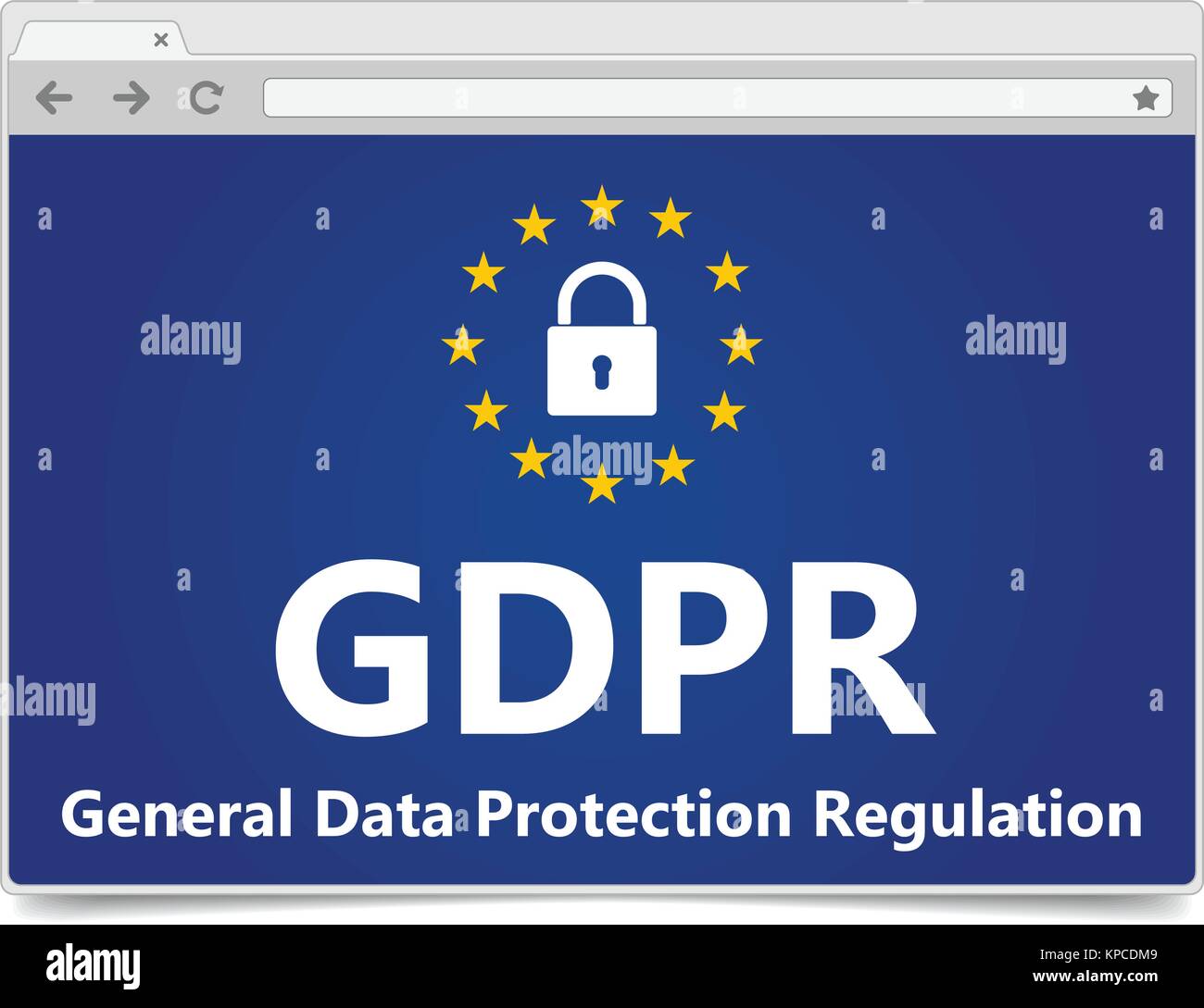 Pibr - Règlement général sur la protection des données. Navigateur Internet Illustration de Vecteur