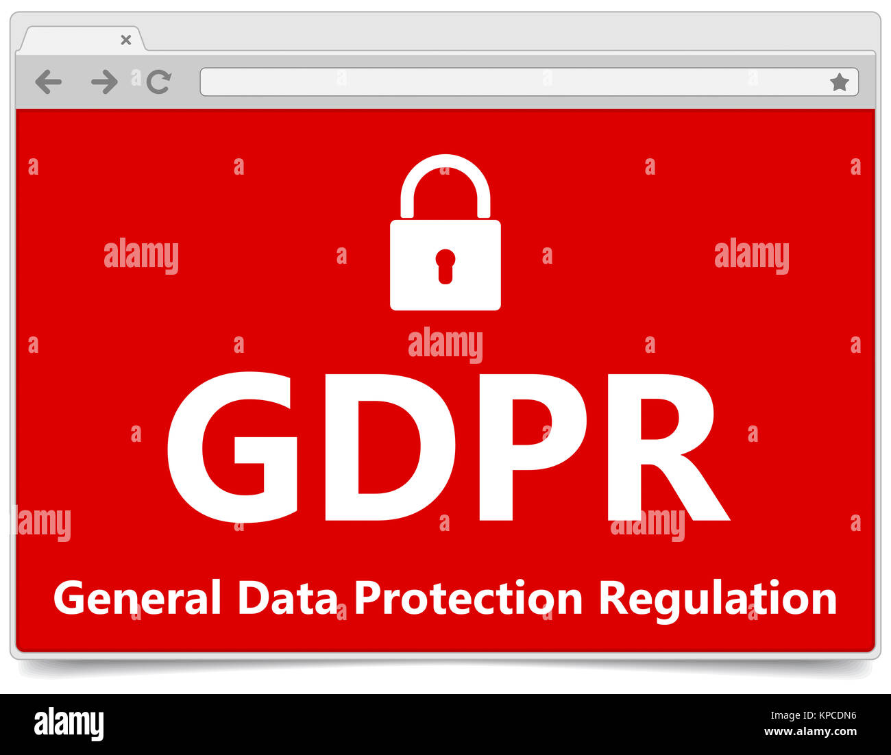 Pibr - Règlement général sur la protection des données. Navigateur Internet Banque D'Images
