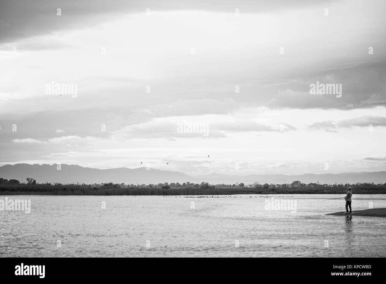 Delta del Ebro ,Tarragone paysage. La bouche de la rivière Banque D'Images