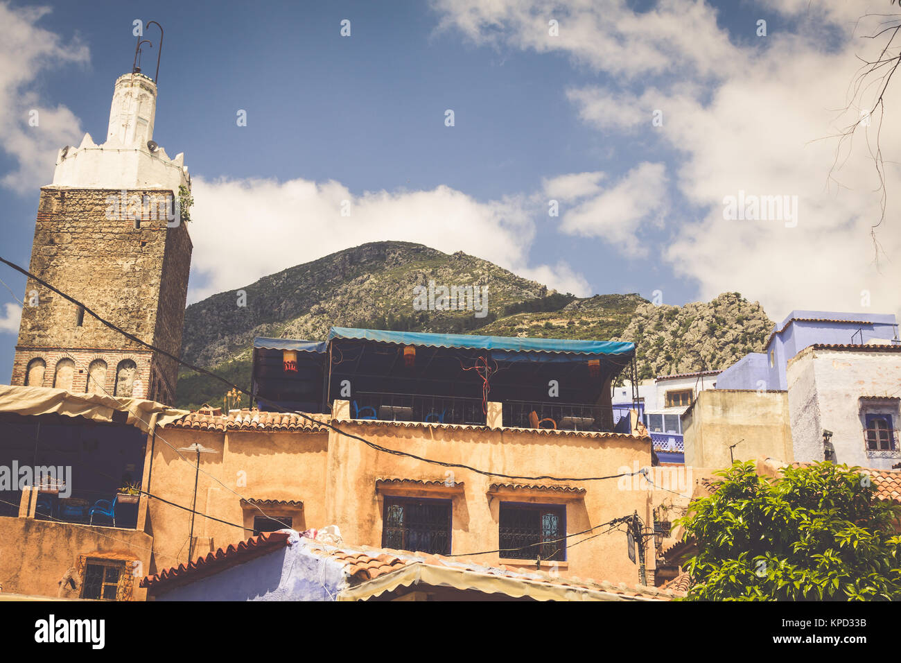 Détail architectural à Chefchaouen,Maroc,Afrique Banque D'Images