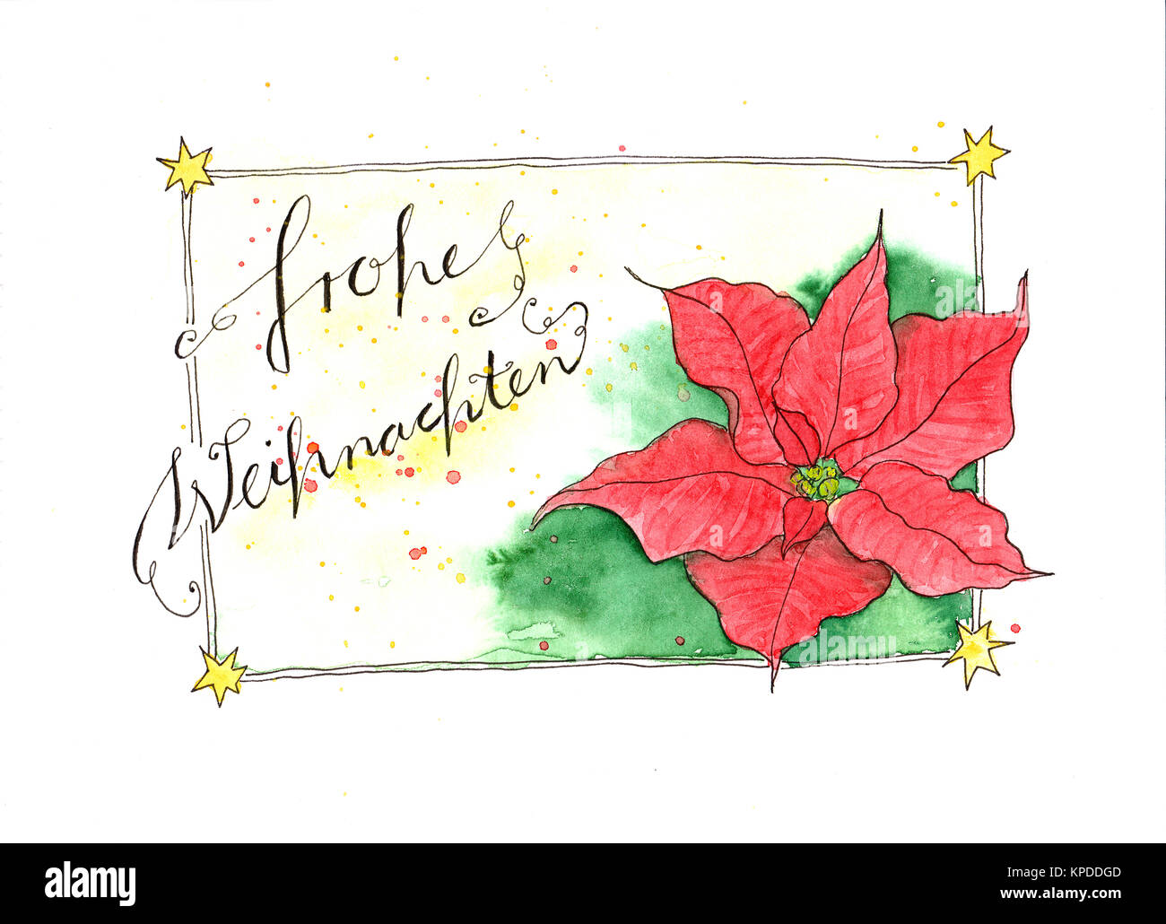 Carte de voeux allemande de noël et nouvel an Banque de photographies